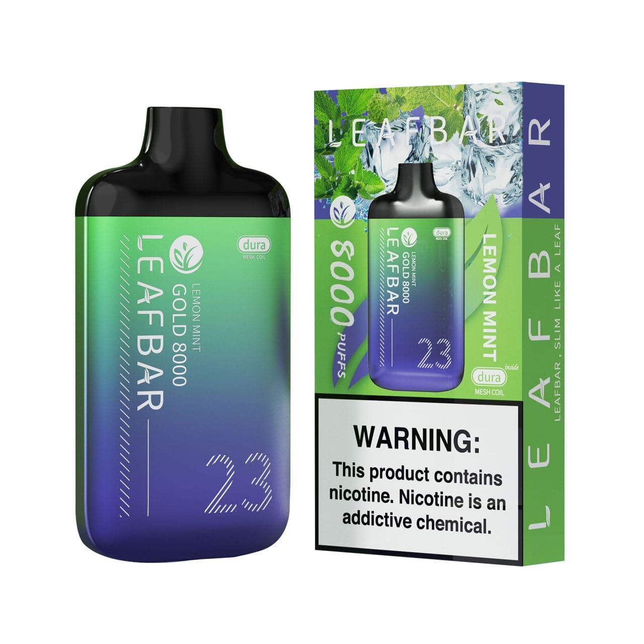LEAF BAR GOLD8000 DISPOSABLE VAPE LEMON MINT VAPE MANIA