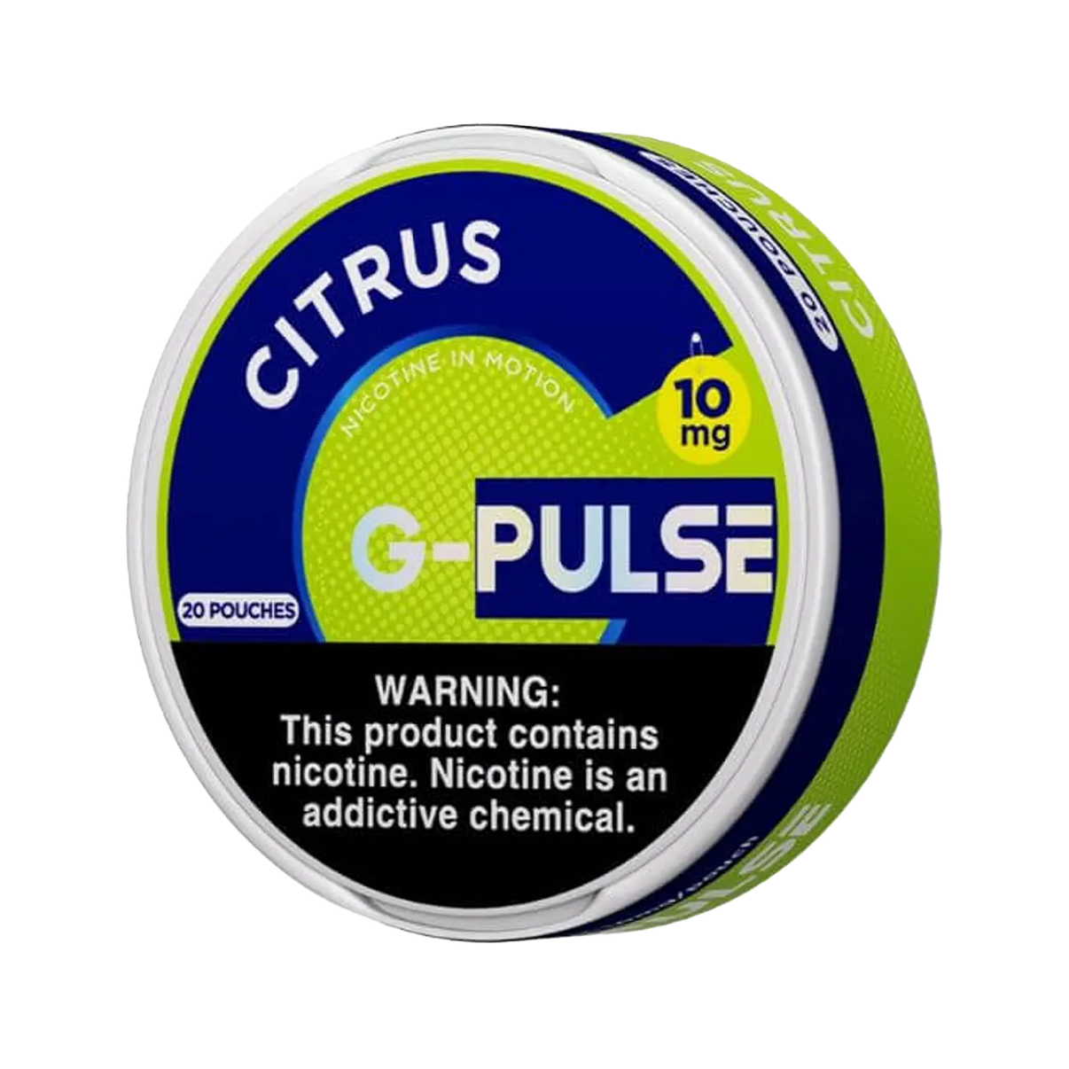 Citrus Geek Bar G-Pulse Nicotine Pouches offer a tangy, zesty citrus burst with smooth nicotine release.