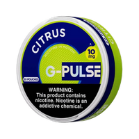 Citrus Geek Bar G-Pulse Nicotine Pouches offer a tangy, zesty citrus burst with smooth nicotine release.