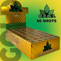 OPMS Gold Liquid Kratom Shots - 225mg/Bottle (50 Bottles)