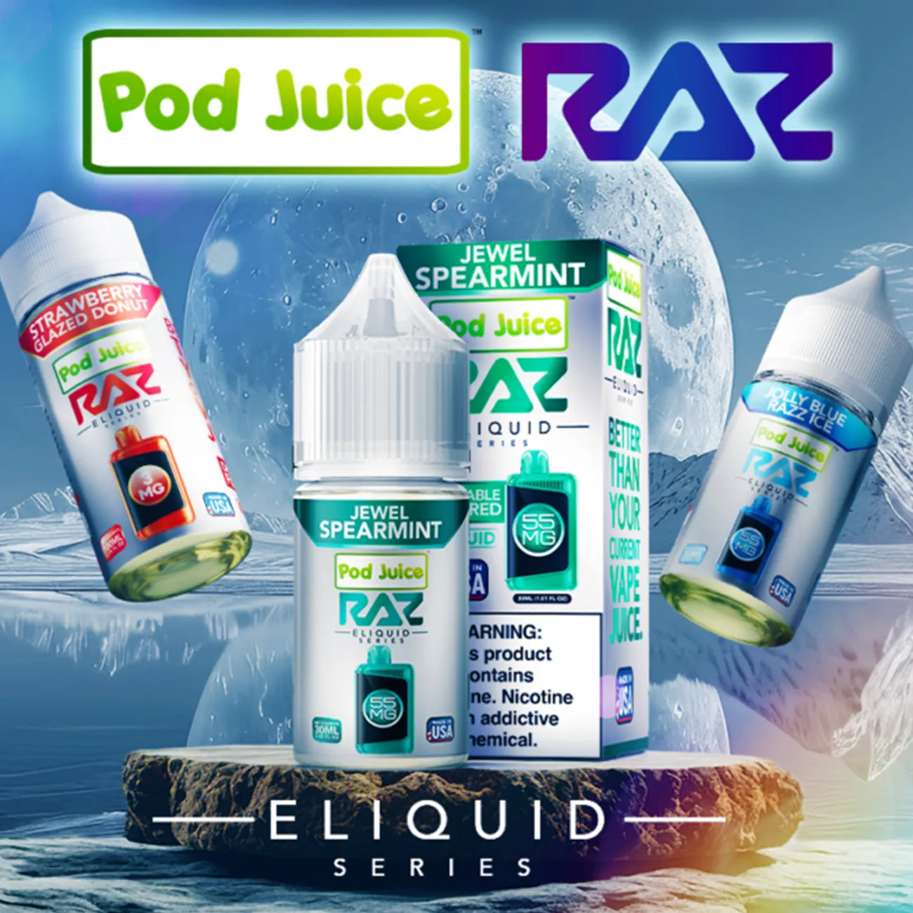 RAZ x Pod Juice Vape Juice 100ml – (0mg, 3mg, 6mg) – Vape Mania