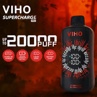 VIHO Supercharge Pro 20K disposable vape with up to 20,000 puffs and a wide selection of landmark and original flavors.