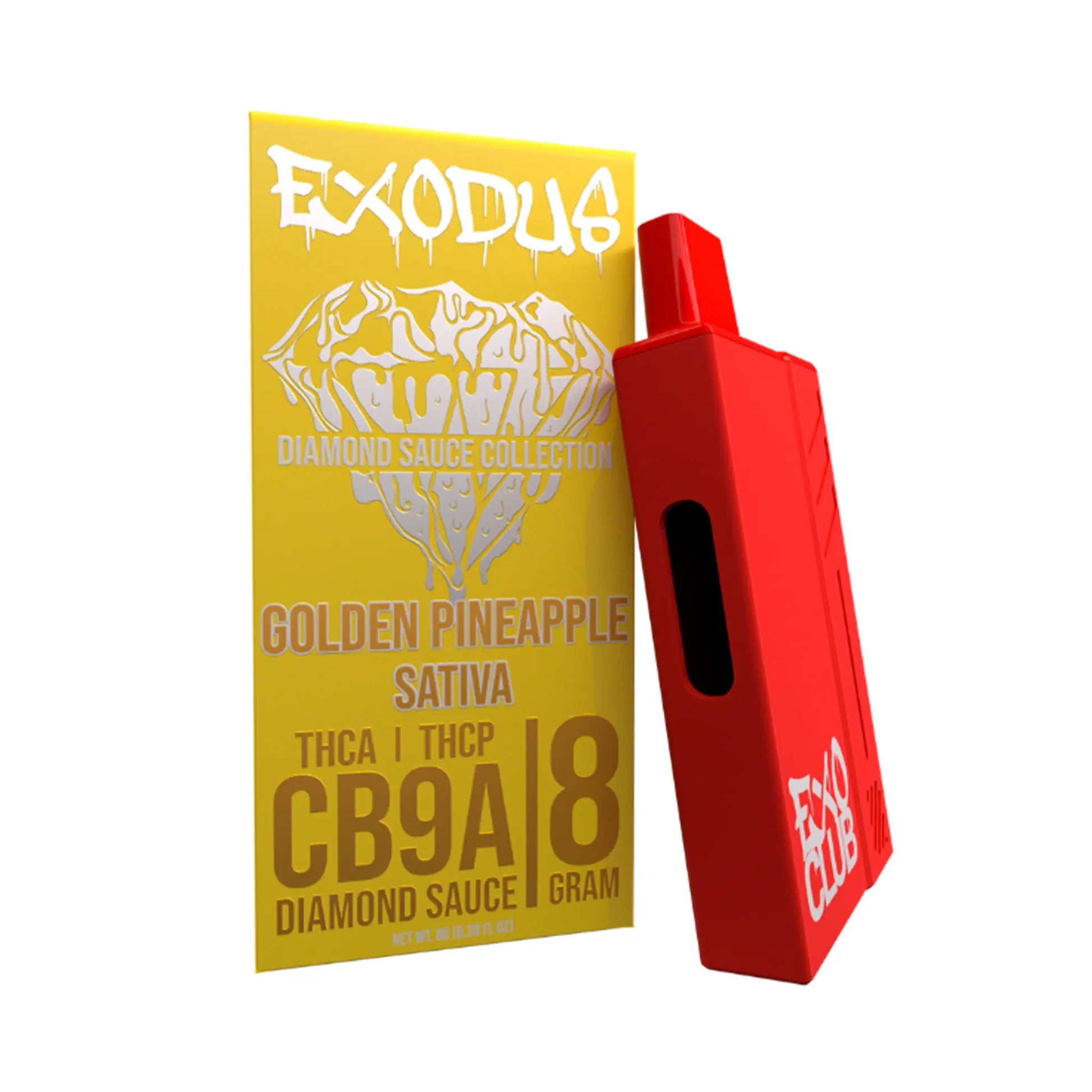 Exodus Diamond Sauce Disposable 8G Golden Pineapple flavor, tropical Exodus diamond sauce collection disposable 8G.