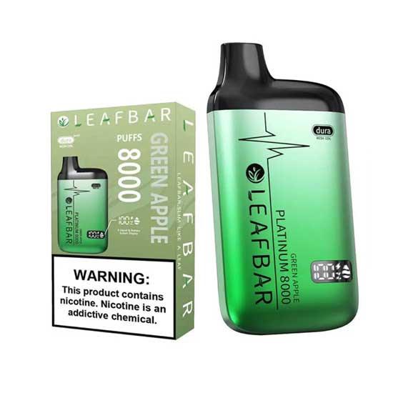 LEAF BAR PLATINUM-8000 DISPOSABLE VAPE - GREEN APPLE - LEAF BAR - ELFBARZ - 