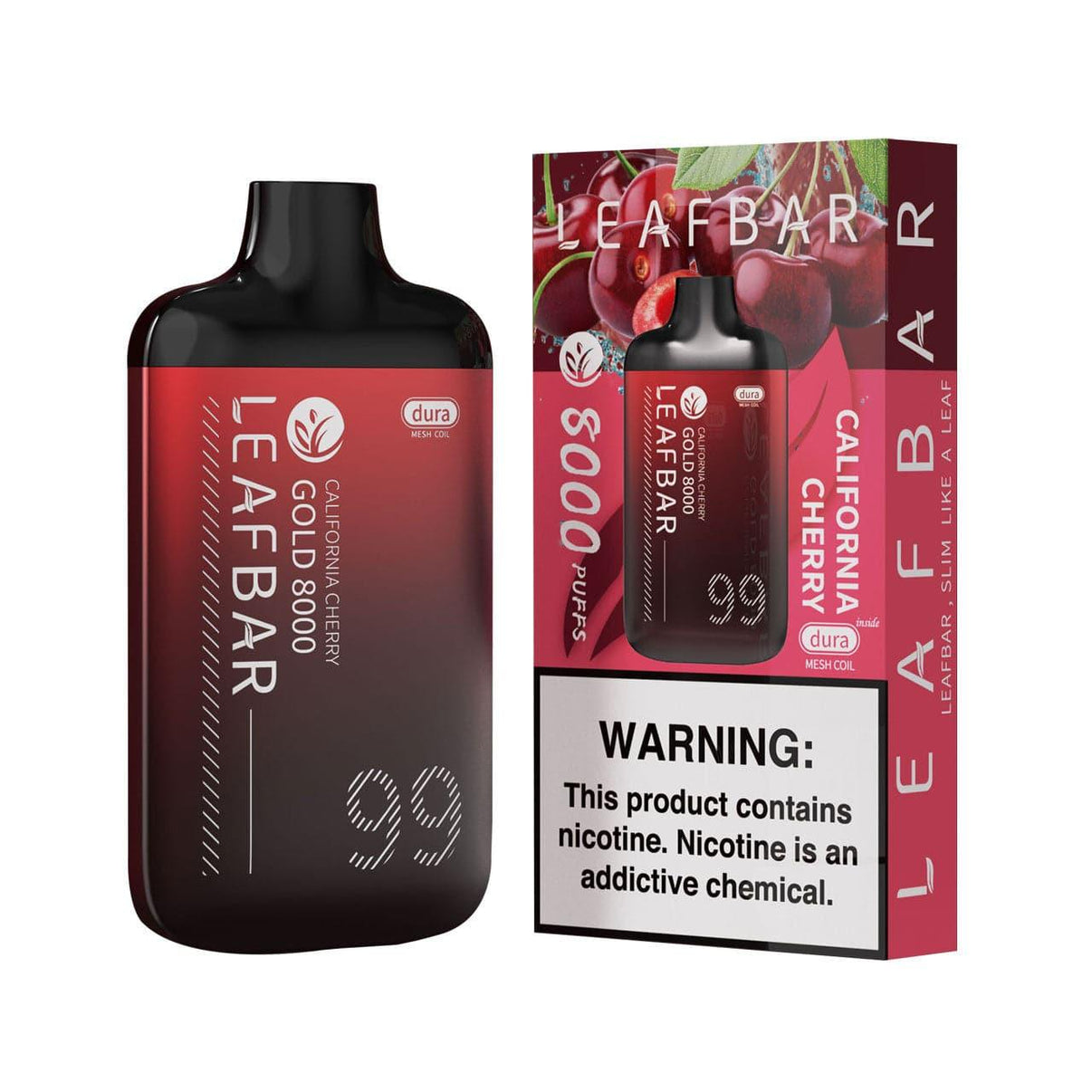 LEAF BAR GOLD-8000 DISPOSABLE VAPE - CALIFORNIA CHERRY - ELFBARZ - [ELF_BAR] - [EB_DESIGN]