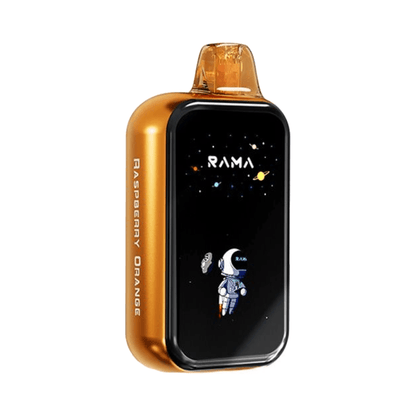 Bold Raspberry Orange flavor in Rama 16000 vapes, blending sweet and tangy notes.