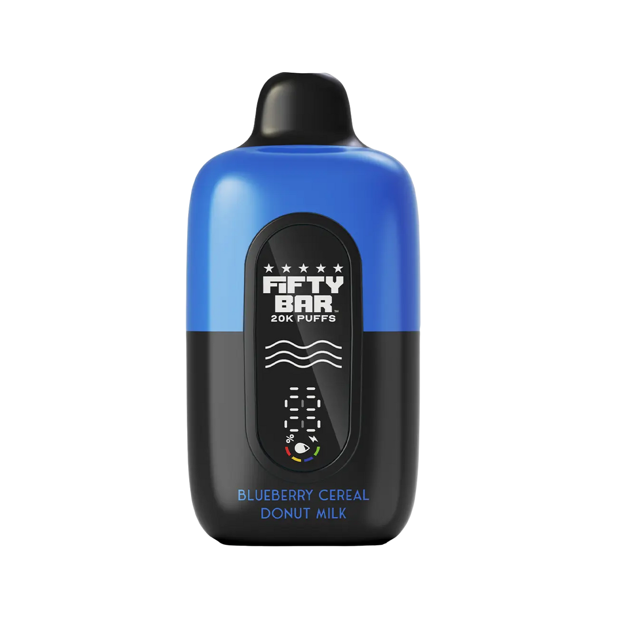 Blueberry Cereal Donut Milk flavor in Fifty Bar V2 20K Disposable – sweet blend of blueberry cereal and creamy milk in Fifty Bar vape.
