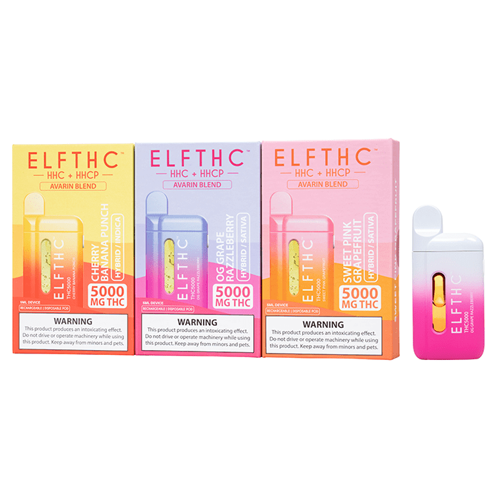 ELF THC 5000 AVARIN BLEND 5G DISPOSABLE VAPE - CHERRY BANANA PUNCH - ELFBARZ - [ELF_BAR] - [EB_DESIGN]