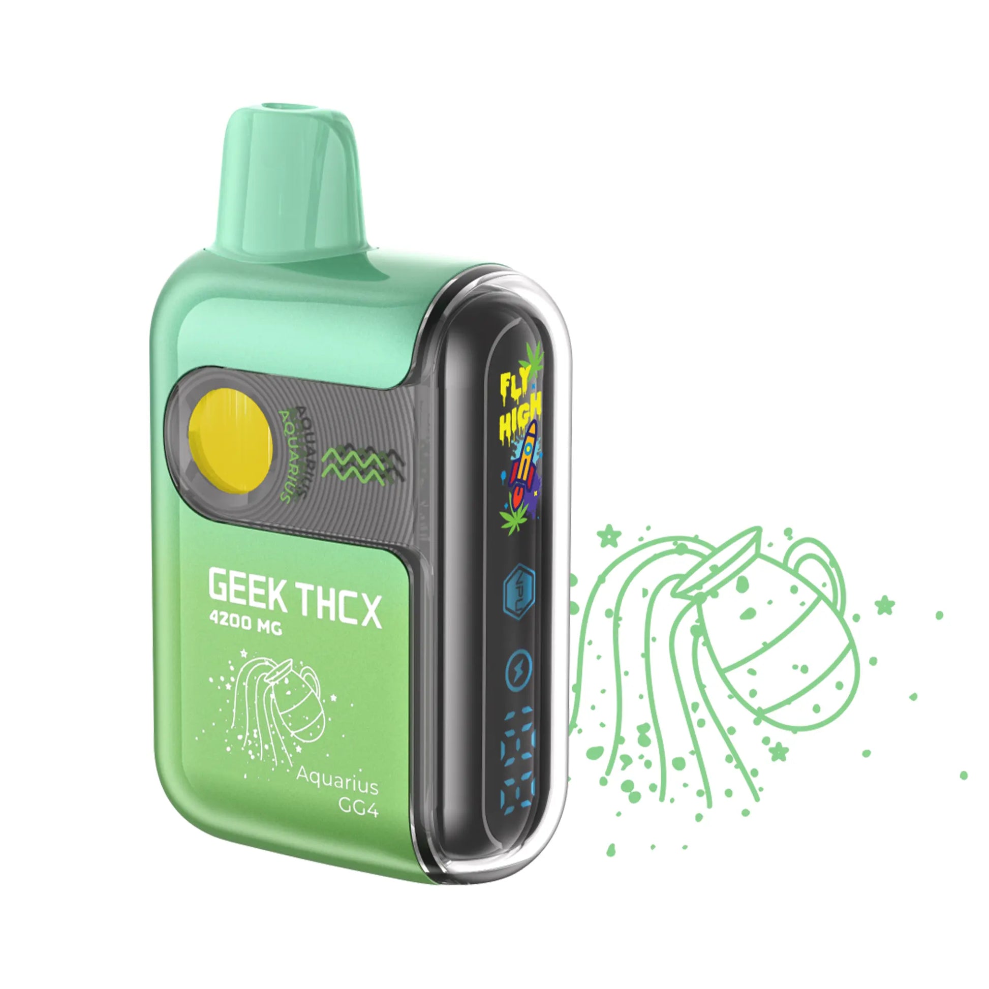 Geek THCX Pulse Pro THC-A Blend Aquarius CG4 Hybrid vape, featuring citrus and earthy flavors for a balanced experience.