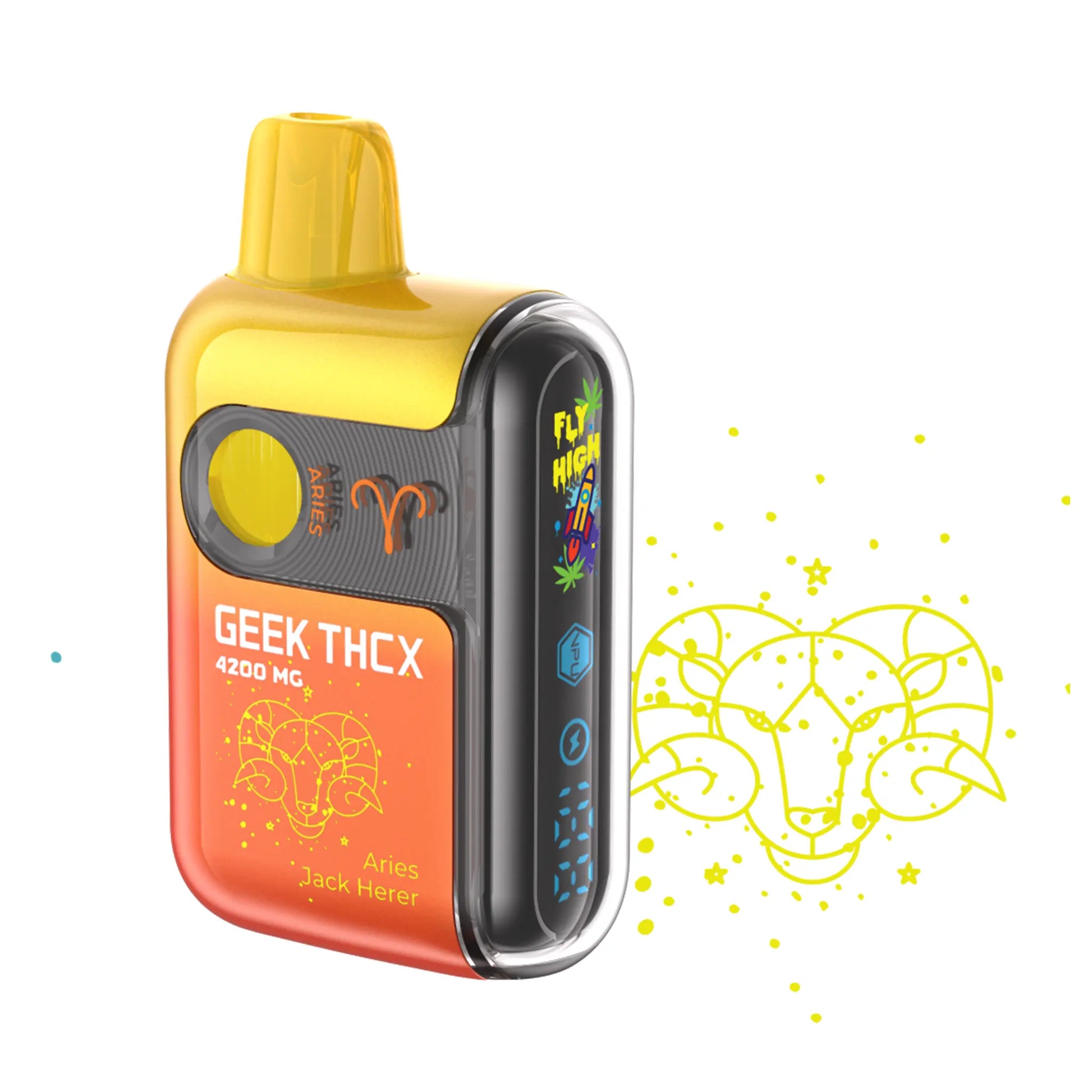Geek THCX Pulse Pro THC-A Blend Aries Jack Herer Sativa vape, offering piney and herbal notes for an energetic boost.