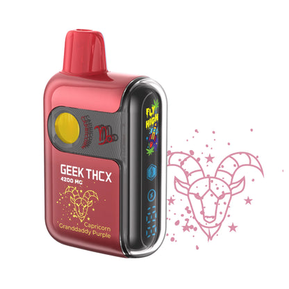 Geek THCX Pulse Pro THC-A Blend Capricorn Granddaddy Purple Indica vape, with grape and berry notes delivering a calming experience.