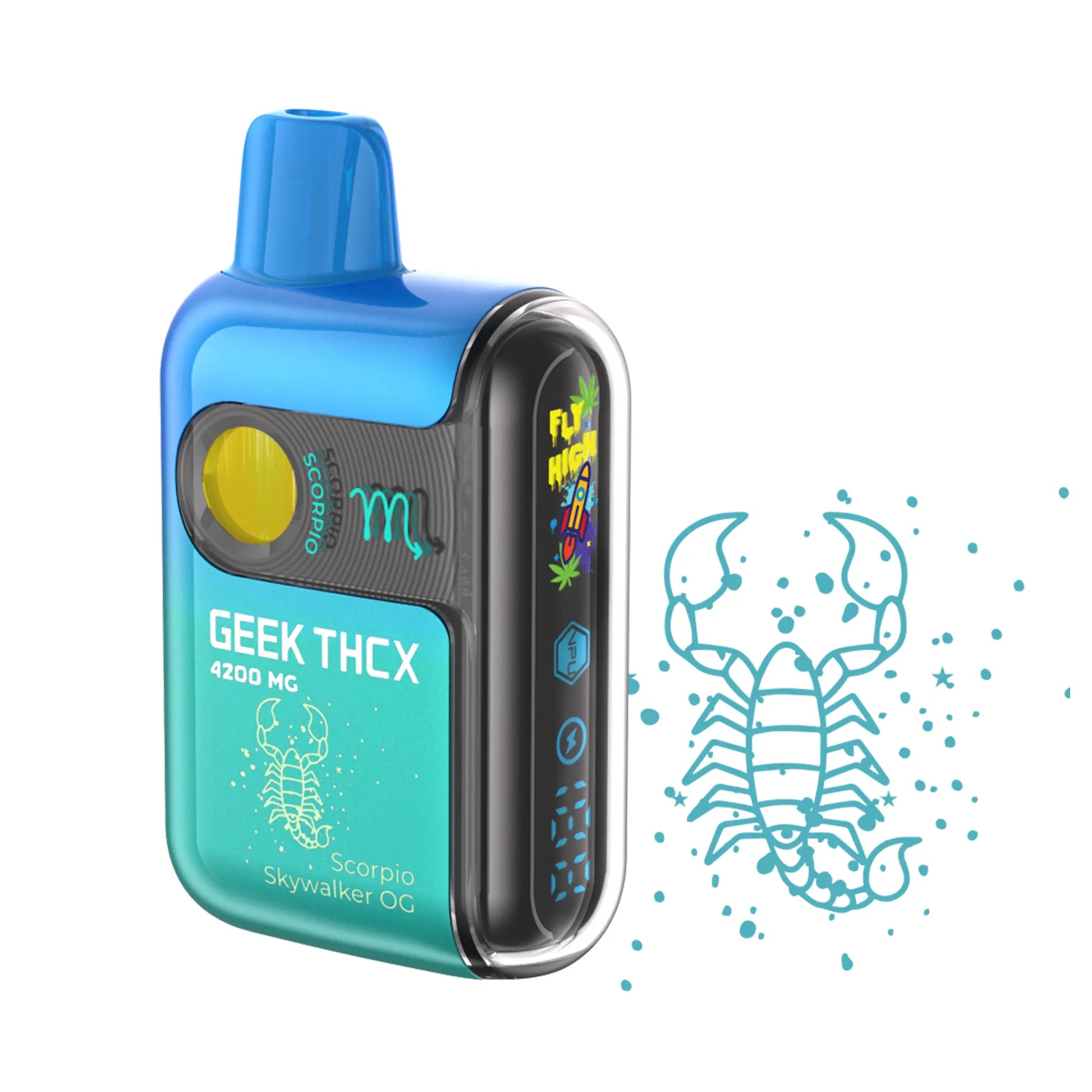 Geek THCX Pulse Pro THC-A Blend Scorpio Skywalker OG Hybrid vape, with earthy and citrus flavors for a focused, relaxing session.