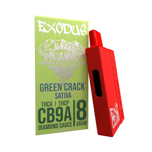 Exodus Diamond Sauce Disposable 8G Green Crack flavor, energizing Exodus diamond sauce collection disposable 8G