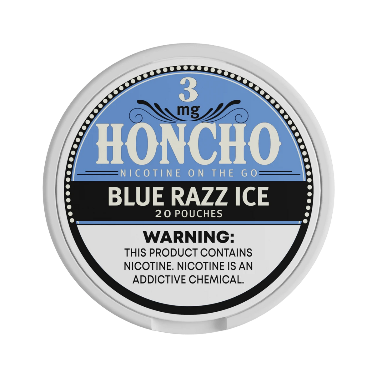 Blue Razz Ice Honcho Nicotine Pouches – 3mg | Tobacco-Free, Mess-Free, Discreet