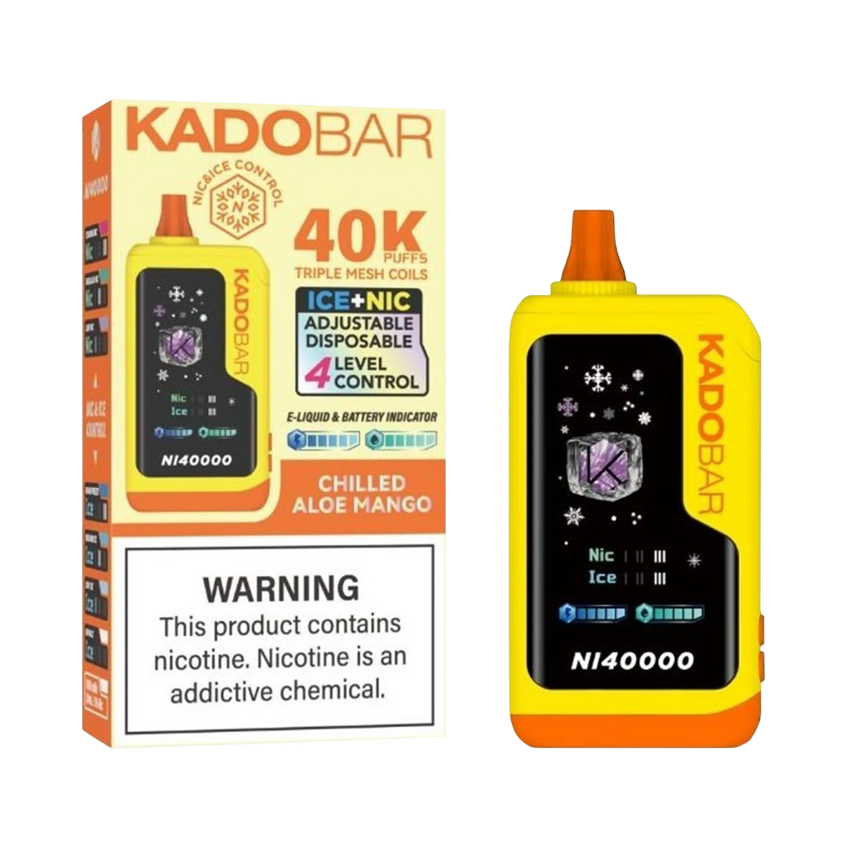 Kado Bar NI40K vape – Chilled Aloe Mango flavor