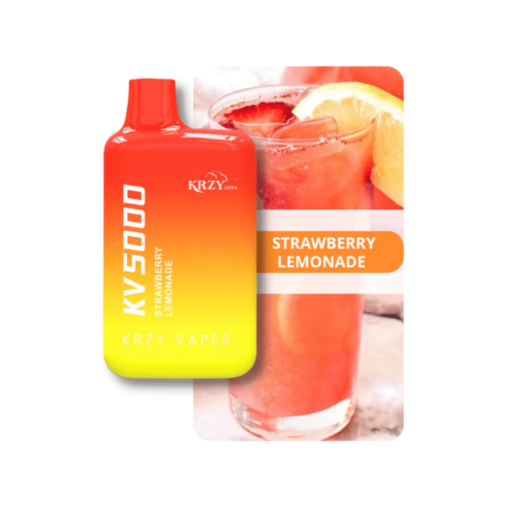 KRZY KV5000 DISPOSABLE VAPE - STRAWBERRY LEMONADE | VAPE MANIA