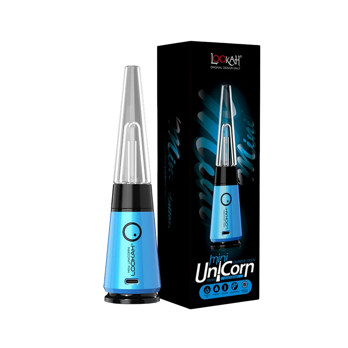 Blue Lookah Unicorn Mini mini e-rig with quartz coil