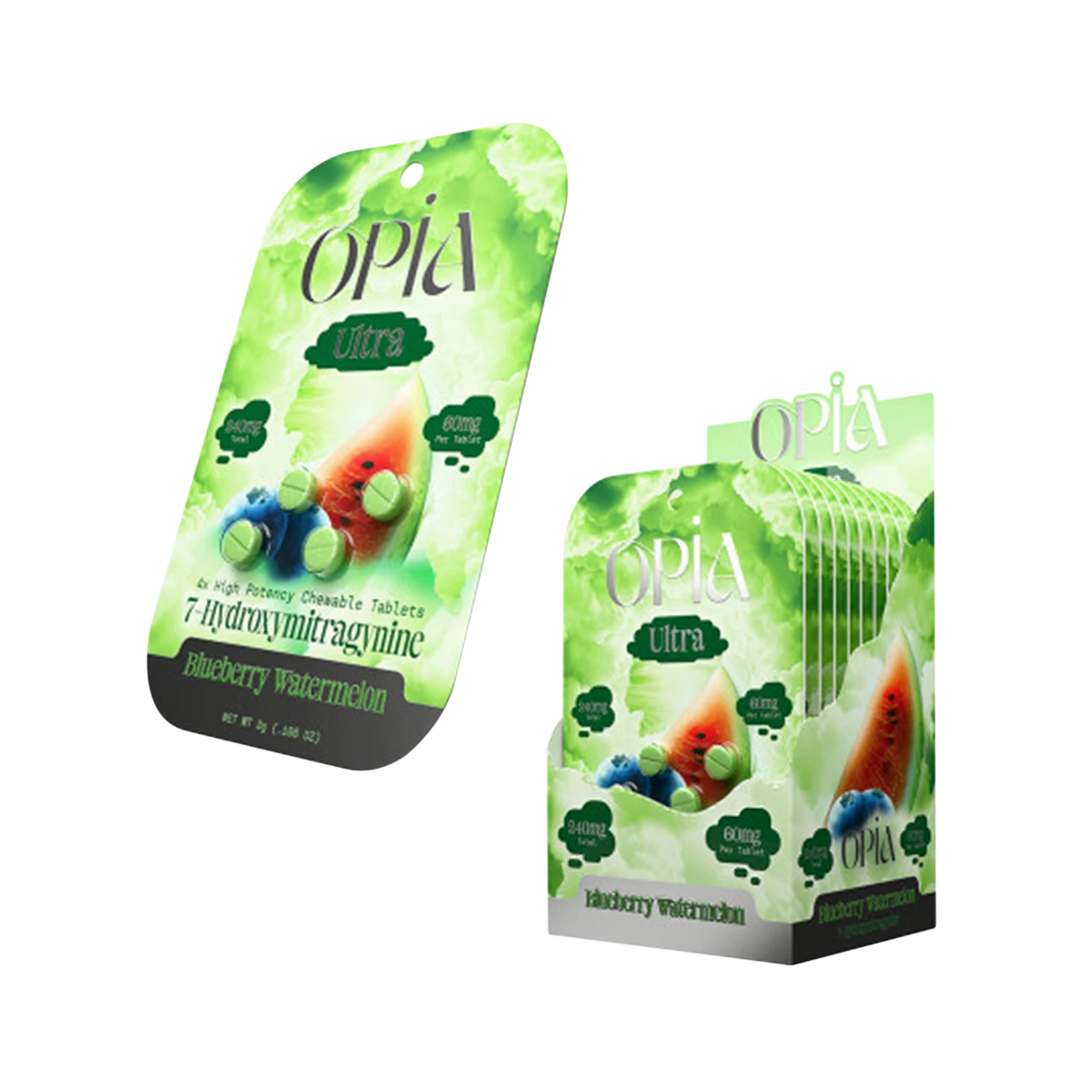 Opia 7-OH Tablets – Chewable Blueberry Watermelon Flavor – 60mg High Strength