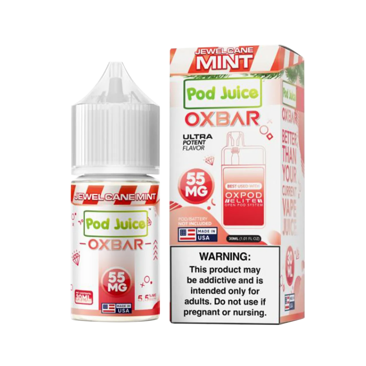 Jewel Cane Mint 35mg by Oxbar x Pod Juice – refreshing mint synthetic salt vape juice in 35mg strength