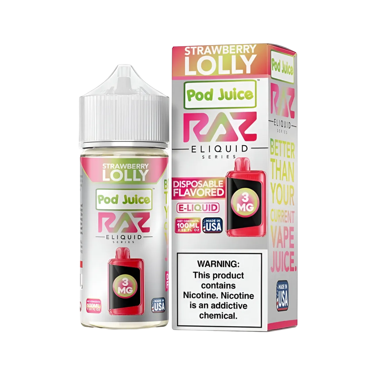 ingredients in raz vape RAZ x Pod Juice Vape Juice 100ml – (0mg, 3mg, 6mg) – Vape Mania