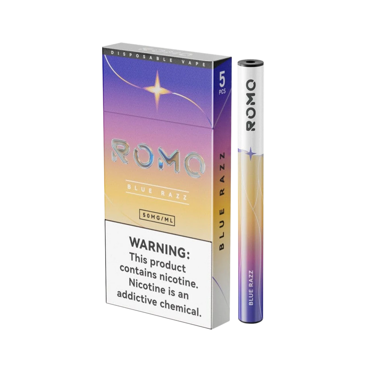 Romo Disposable Vape 5PK – Blue Razz