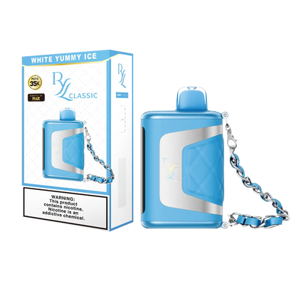 RAZ RYL Classic 35k White Yummy Ice flavor – Creamy vanilla dessert flavor with a cool icy twist.