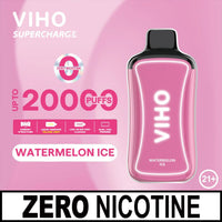 VIHO Supercharge 20K Zero Nicotine Vape – Watermelon Ice Flavor Disposable Vape with 20,000 Puffs | Vapemania